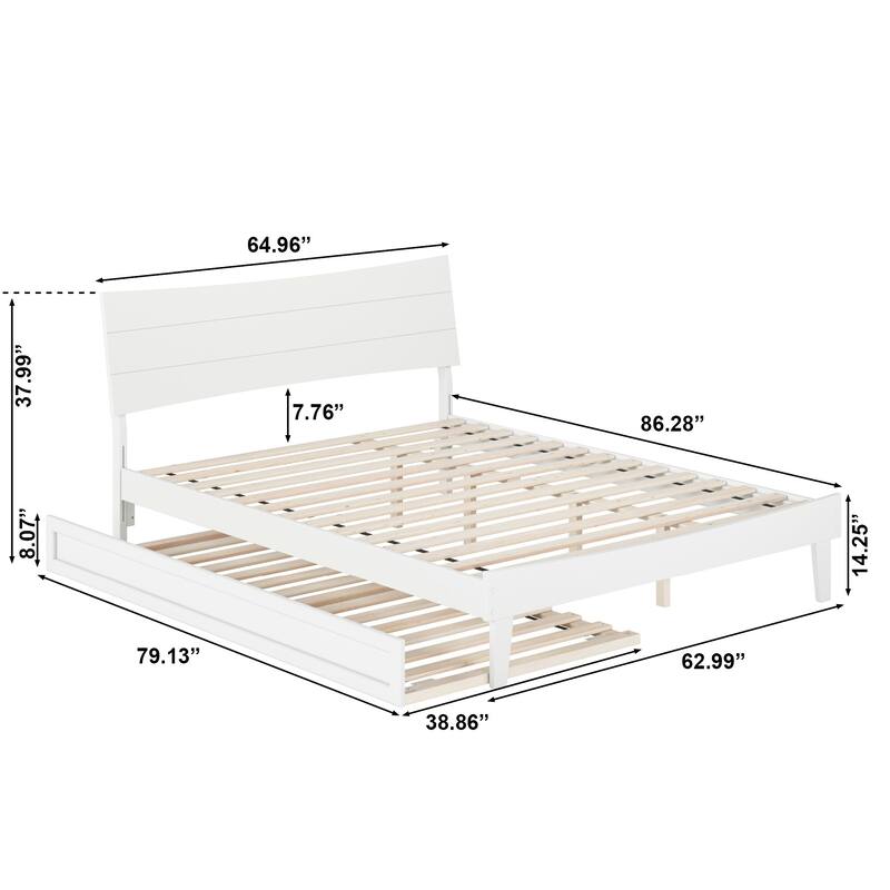 Phoenix Wood Platform Bed with Trundle