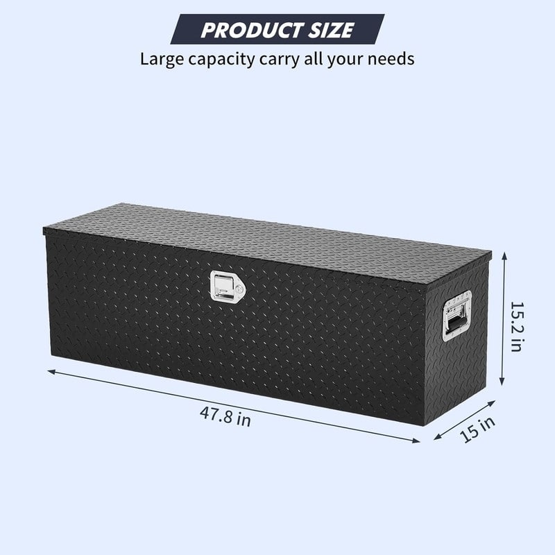 Aluminum Truck Bed Tool Box Heavy Duty with Sliding Shelf