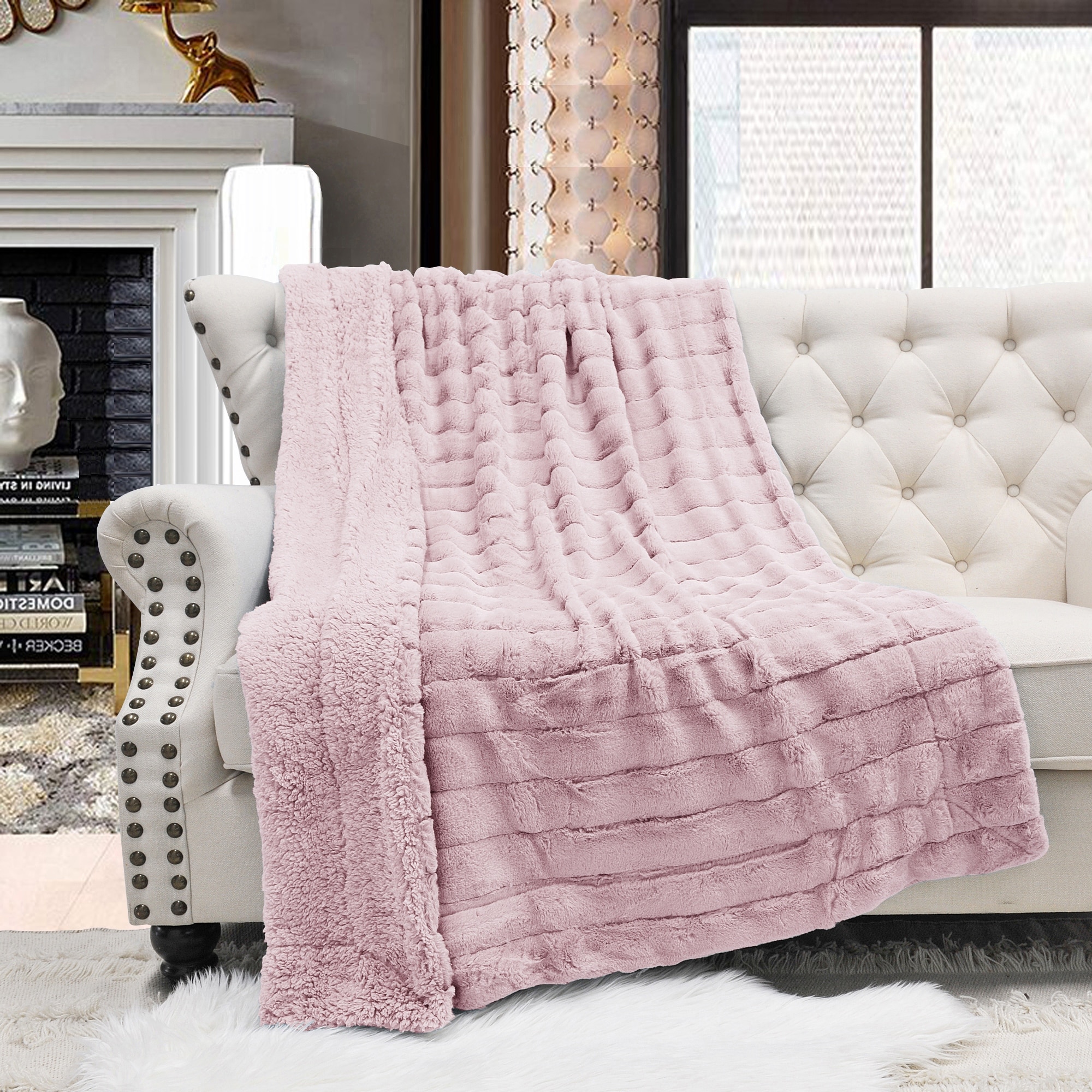 Mink coloured throw blanket clearance