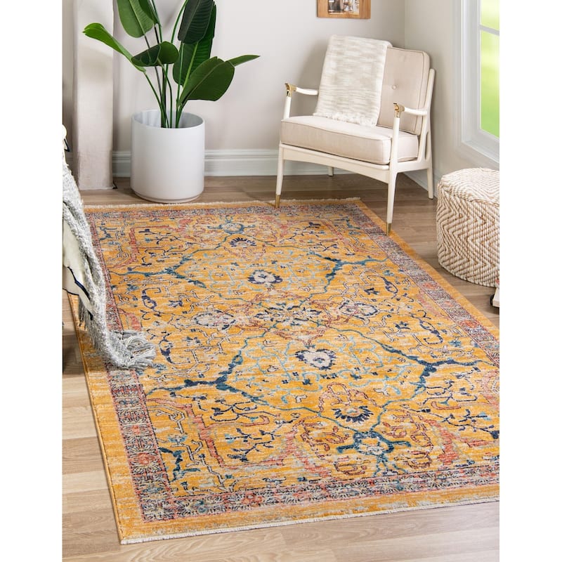 Traditional Nixa Collection Area Rug - 3'1"x5'3" - Yellow