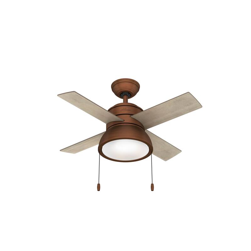 Hunter 36" Loki Ceiling Fan with LED Light - Bedrooms, Home Office, Laundry - Rustic, Farmhouse
