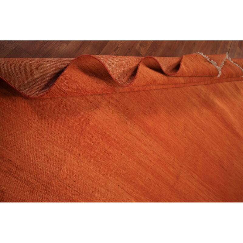 Orange Modern Gabbeh Area Rug Handmade Wool Carpet - 8'9" x 11'7"