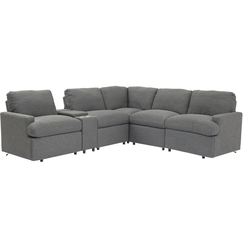 Power Recliner Corner Sofa Home Theater Reclining Sofa Sectional Couches with Storage Box, Cup Holders