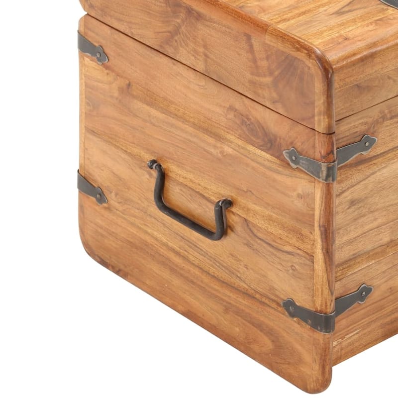 vidaXL Storage Chest Storage Trunk with Latch for Bedroom Solid Wood Acacia - 15.7"x15.7"x15.7" (W x D x H)