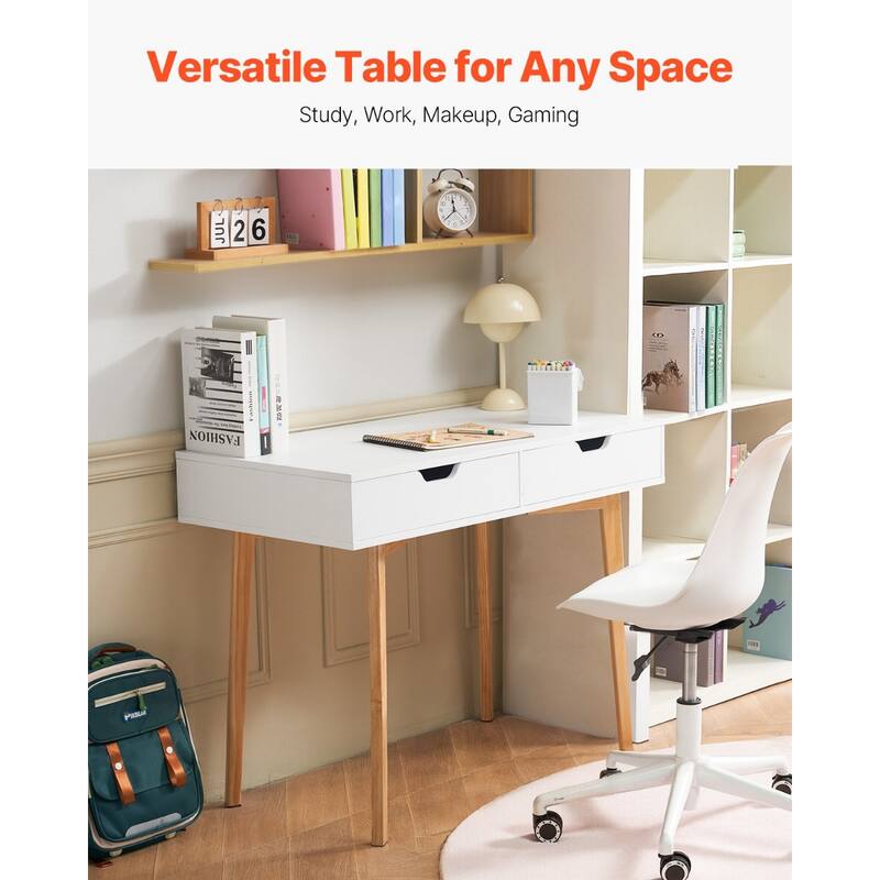 Kids Desk with Drawers for Bedroom, Wooden Study Table for Writing - 38.98 x 20.08 x 30.12 in