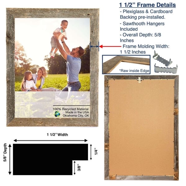 18X24 Rustic Smoky Black Picture Frame With Plexiglass Holder 18X24 Rustic Smoky Black Picture Frame With Plexiglass Holder