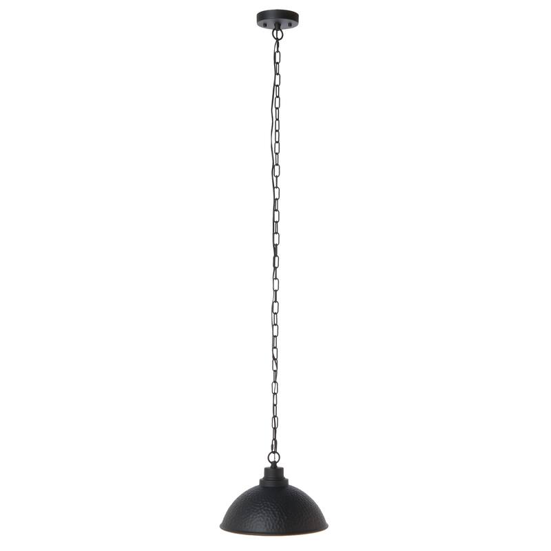 SAFAVIEH Lighting Mirjan 12" Rustic Outdoor Pendant - 12" W x 12" D x 55" H - Black - 12Wx12Dx55H