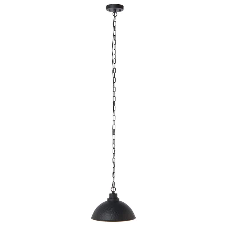 SAFAVIEH Outdoor Lighting Collection Melila 12" Rustic Outdoor Pendant - 12" W x 12" D x 55" H