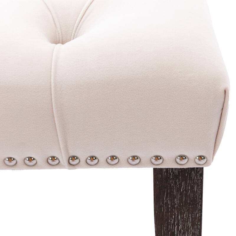 Tufted Velvet Bench Ottoman - Versatile Seating and Footrest for Living Room, Entryway, and Bedroom