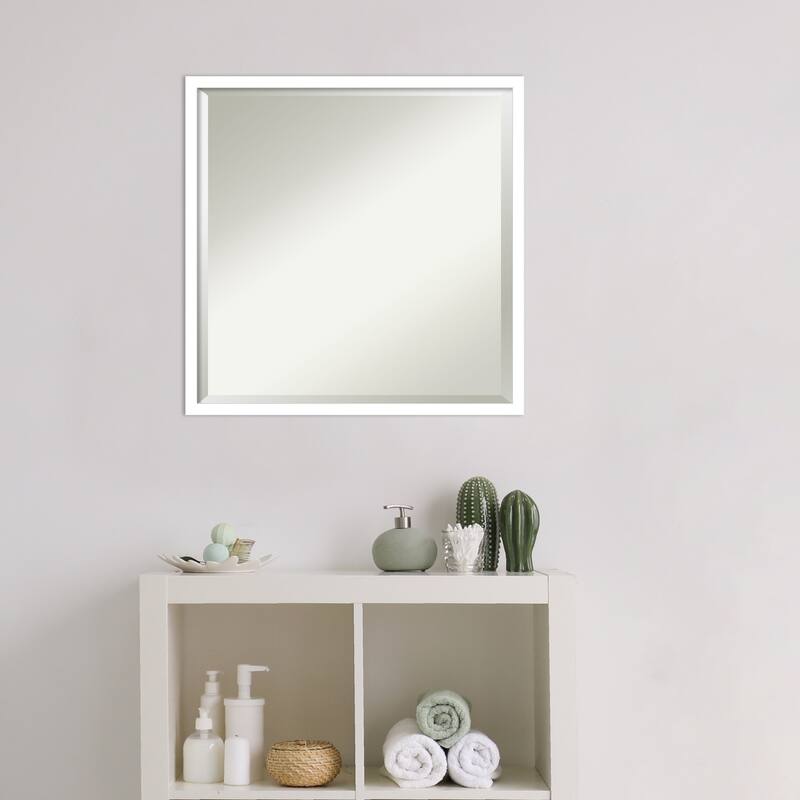Beveled Wood Bathroom Wall Mirror - Svelte Frame