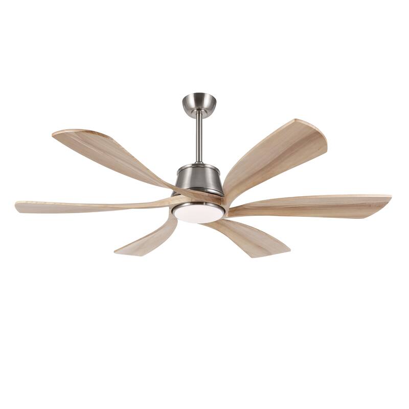 MLiAN 60 inch 6-Blades Indoor Smart LED Ceiling Fan With Remote... - 60inch - Charcoal Gray and Wood Grain