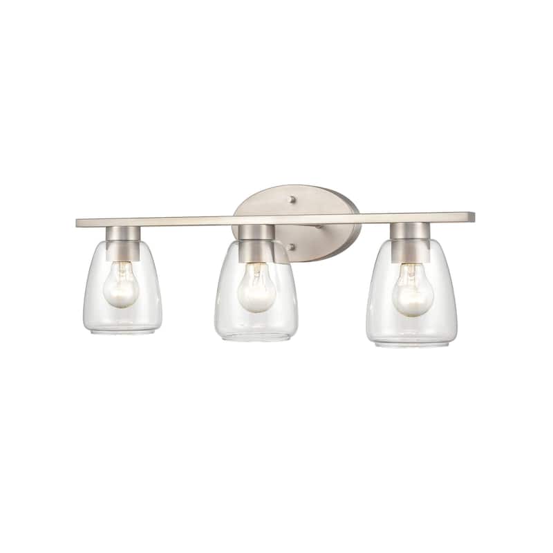Millennium Lighting Metal 3 Light Bathroom Vanity Fixture in Multiple Finishes with Clear Glass Shades