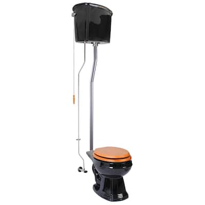 High Tank Toilets Black Ceramic Tank Round High Tank Toilet Renovators Supply