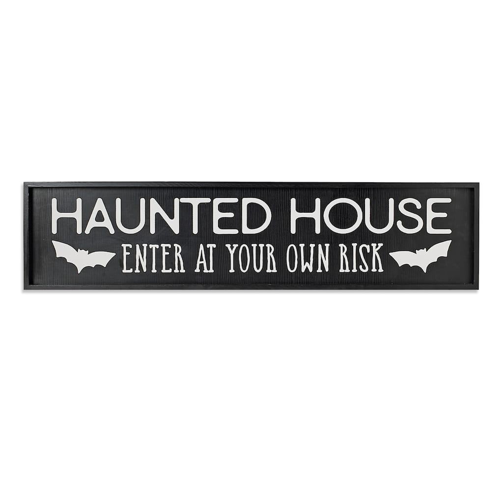 Haunted House Wooden Spooky Halloween Decor Wall Sign