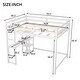 preview thumbnail 16 of 22, Full Size Loft Bed Wood Bed Frame with Built-in Desk and Shelves, Full Length Safety Guardrail for Kids Teens Bedroom/Dorm
