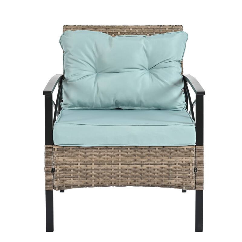 Outdoor Wicker Weaving Conversation Combo Set of 4