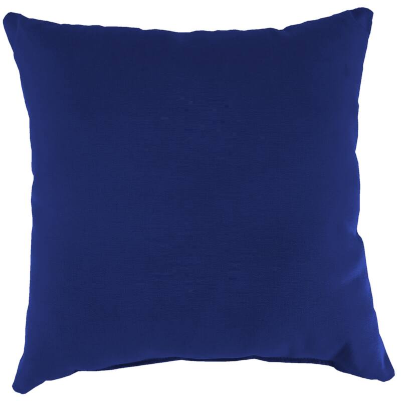 18" x 18" Blue Solid Outdoor Throw Pillow - Set of 2 - 18'' L x 18'' W x 4'' H