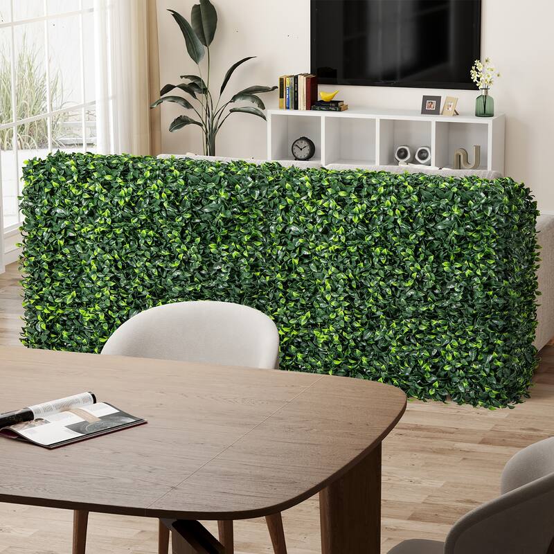 Gymax Artificial Plant Wall w/ Realistic PE Leaves Zip Ties Decoration