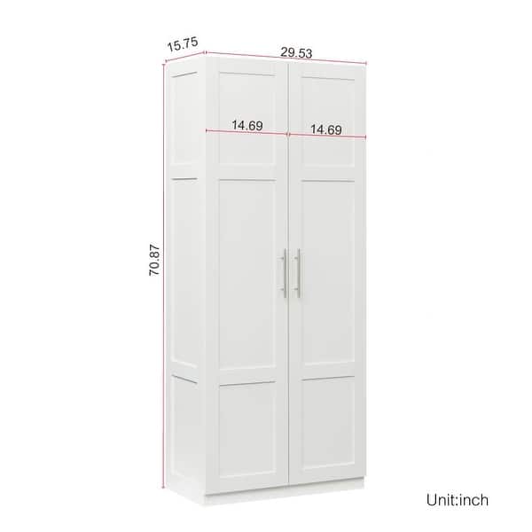 High Family Wardrobe with 2 Doors(Natural and White without Drawers ...