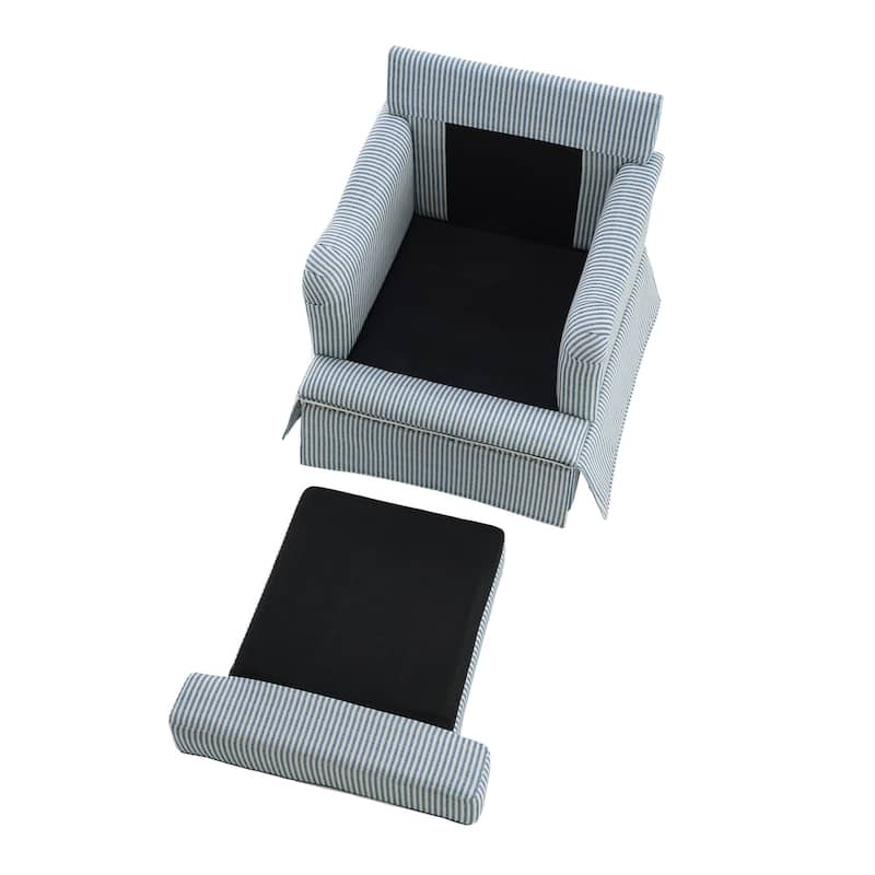 Skirted Swivel Accent Nailhead Barrel Chair