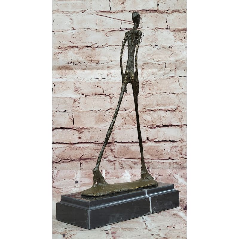 Walking Man Bronze Sculpture – Giacometti Style Modern Art