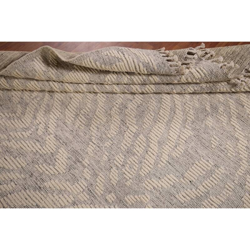 All-Over Abstract Moroccan Area Rug Hand-Knotted Wool Carpet - 7'11" x 10'3"