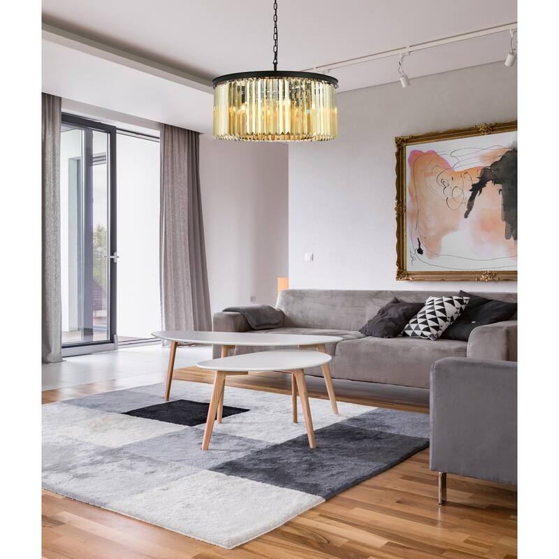 Royce Edge 8-Light Matte Black Chandelier
