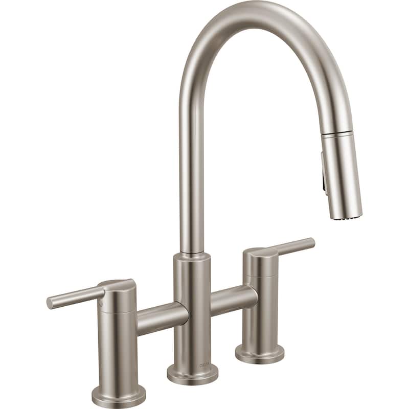 Delta 39876LF Nicoli 1.8 GPM Single Hole Pull Down Bridge Kitchen - Brilliance Stainless