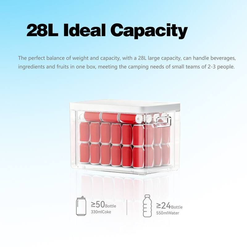 Anmytek 30QT Aerospace Grade Vacuum Insulated Cooler with 10 Day Ice Retention for Camping and Sports