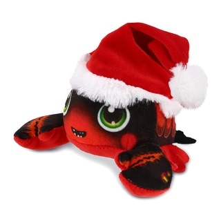 DolliBu Santa Lobster Stuffed Animal Plush Toy with Santa Hat Outfit - 6.5 inches