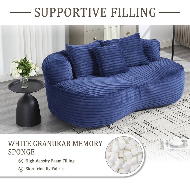 Roomfitters High Back Bean Bag Chair, Soft Lazy Sofa Lounger for Adults and Teens, Indoor and Outdoor Floor Couch