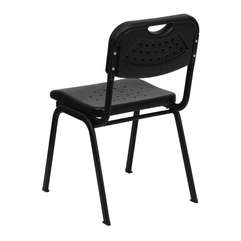 5 Pack 880 lb. Capacity Plastic Stack Chair with Open Back and Frame