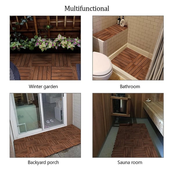 12 X Patio Pavers Floor Interlocking Wood Tiles Floor Interlocking Wood Patio Tiles