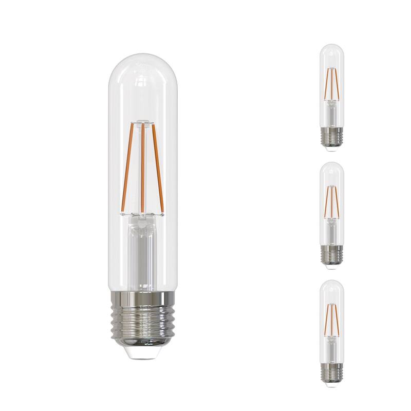 Bulbrite LED Filament Pack of (4) 5 Watt Dimmable 5 Inch T9 Light Bulbs with Clear Glass Finish and Medium (E26) Base