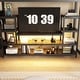 preview thumbnail 19 of 22, Loft Bed with Stairs,Metal Loft Bed with TV Stand,LED and Charging Station, Storage Shelves and Wardrobe