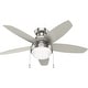 preview thumbnail 20 of 23, Hunter Lilliana Low Profile Ceiling Fan w/LED Light Kit, Pull Chain, Exclusive SureSpeed - Modern, Transitional