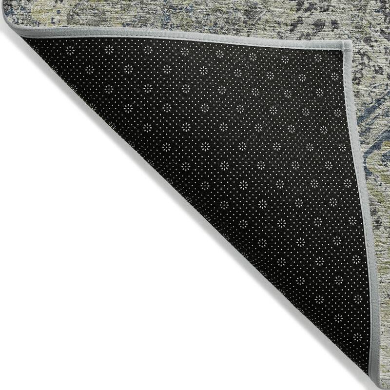 Machine Washable Indoor/ Outdoor Chantille Diamonds Distressed Rug