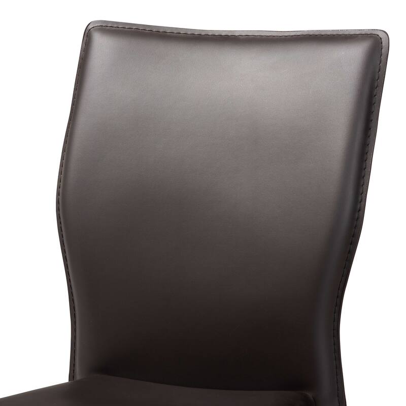 Modern Faux Leather Dining Chairs - 4 Piece Set - Dark Brown Upholstered Accent Chairs - 34.3" Height - 34.3