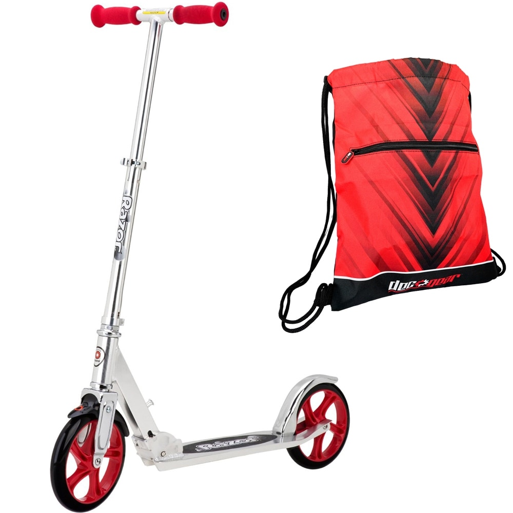 Razor A5 Lux Kick Scooter Red with Deco Drawstring Bag - Bed Bath