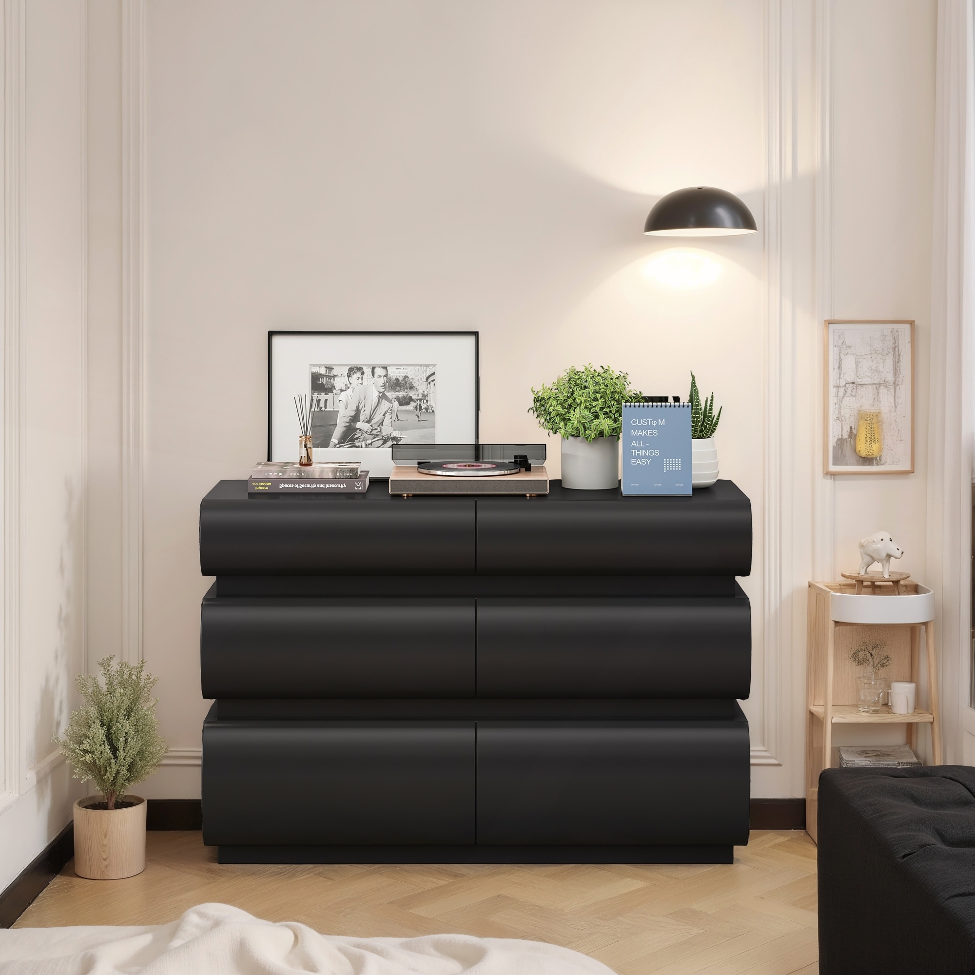 Modern 6 Drawer Dresser with Wide Storage for Bedroom