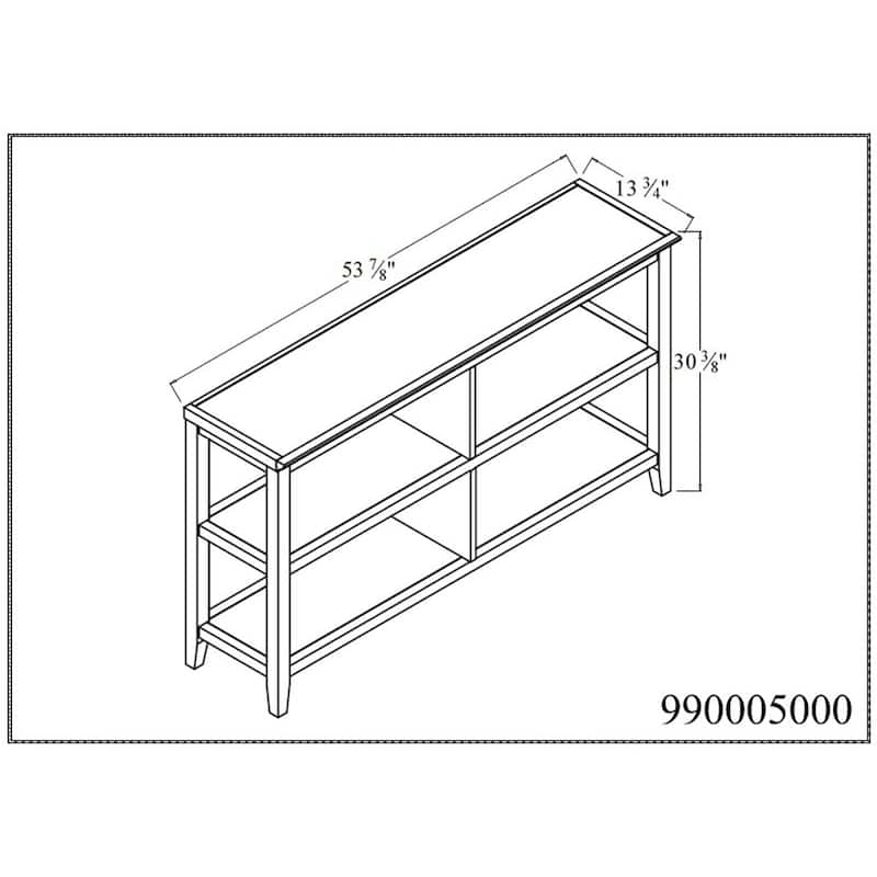 Edenton Wide Low 54"W Bookcase with 2 Shelves, White