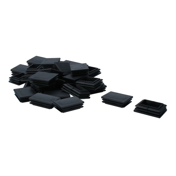 35pcs 40 x 50mm Plastic Rectangle Ribbed Tube Inserts End Cover Cap Furniture Chair Table Feet Floor Protector