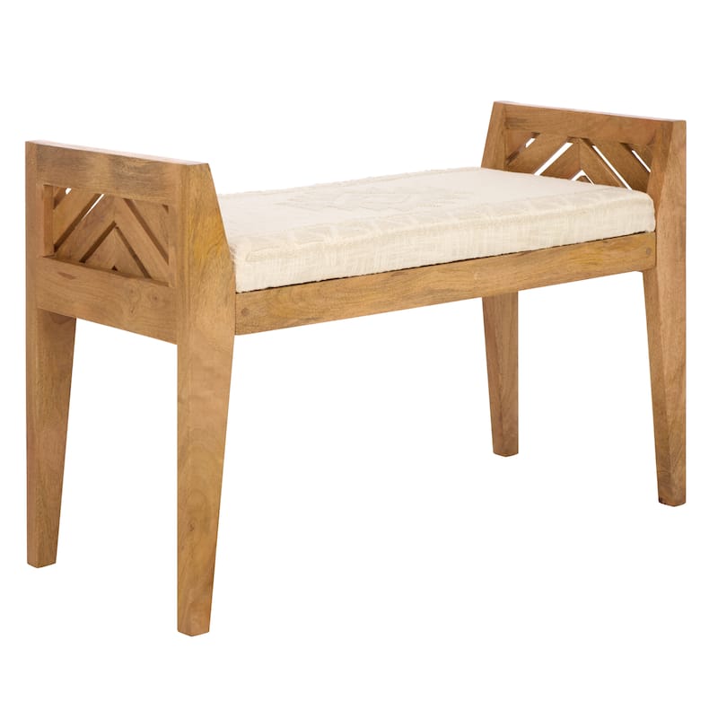 SAFAVIEH Home Hamburg Wood Bench - 33"W x 14"D x 21"H