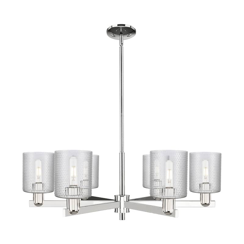 Innovations Lighting Endless Possibilities Arcadia - Cobbleskill - 6 Light 35" Stem Hung Chandelier - Clear/Polished Nickel