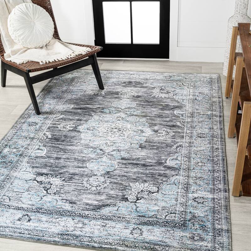 JONATHAN Y Wincer Bohemian Distressed Chenille Machine-Washable Area Rug