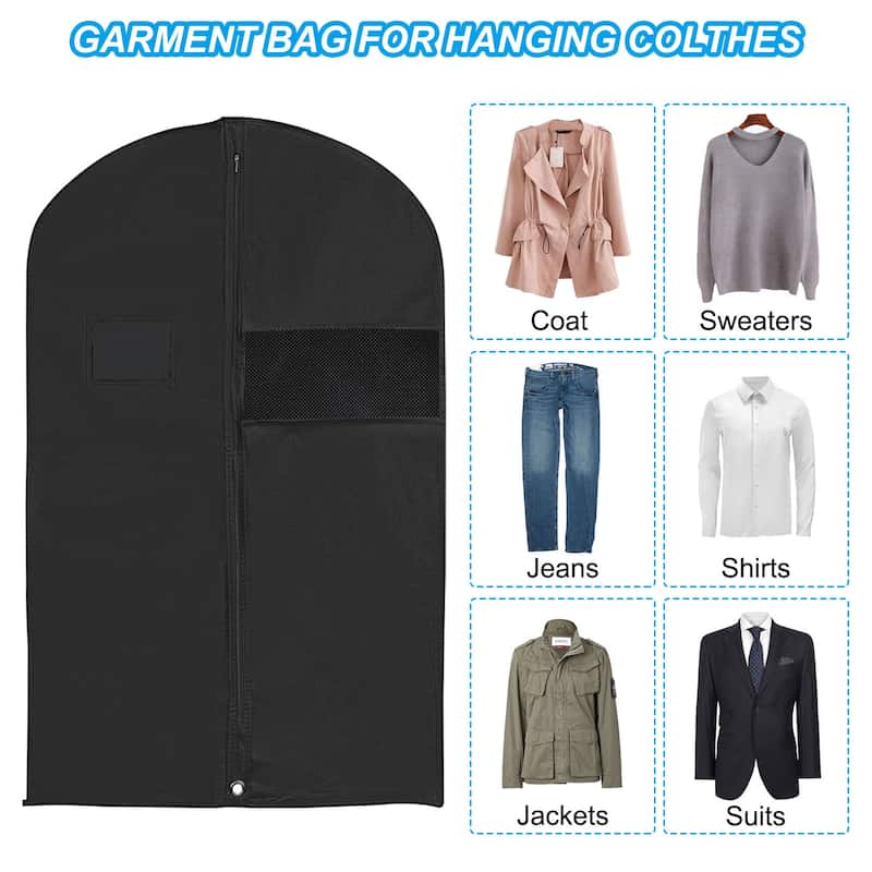 Garment Bag, 5pcs Breathable Suit Bag for Storage Hanging Clothes