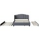preview thumbnail 19 of 28, Queen Size Upholstered Platform Bed with 1 Twin Size Trundle Bed Frame