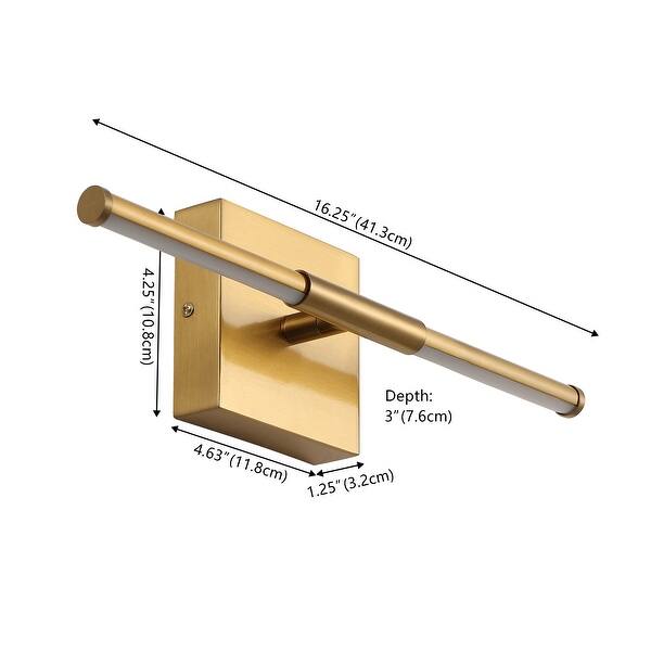 dimension image slide 8 of 21, 28" Dimmable Integrated LED Metal Wall Sconce, by JONATHAN Y