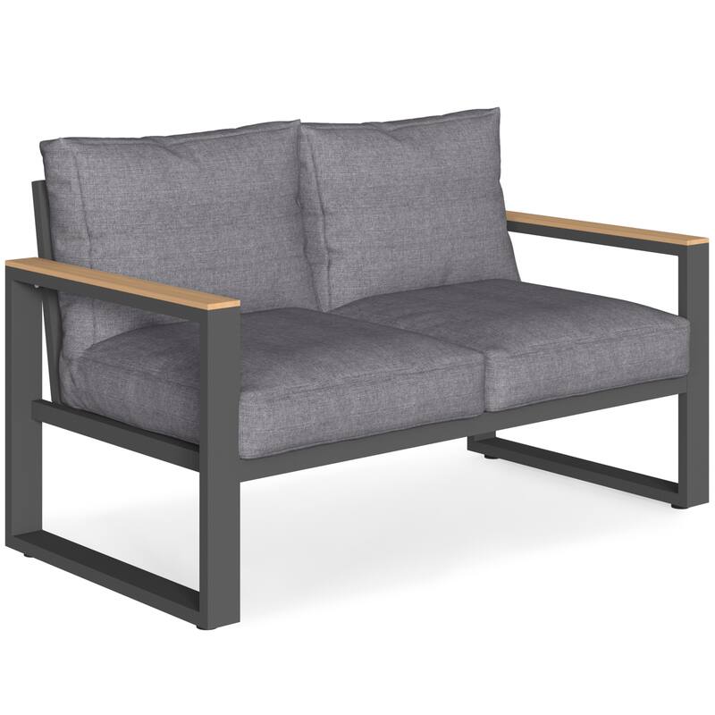 52'' Metal Outdoor Loveseat with Cushions