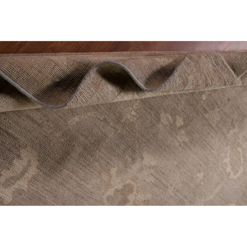 All-Over Vegetable Dye Oushak Area Rug Hand-Knotted Wool Carpet - 8'1" x 9'7"